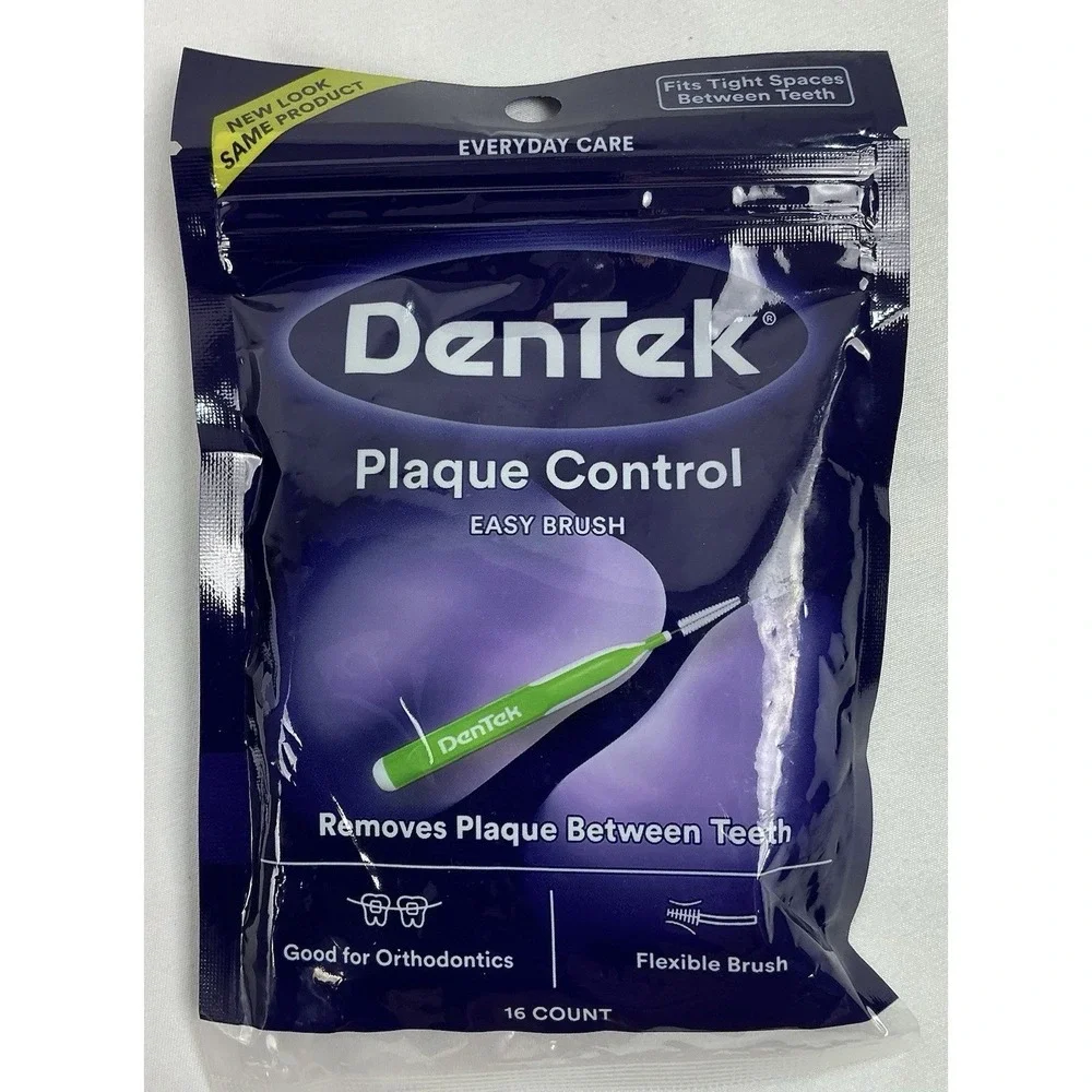 2 Packs DenTek Plaque Control Easy Brush Interdental Brushes Fit Tight Spaces 16